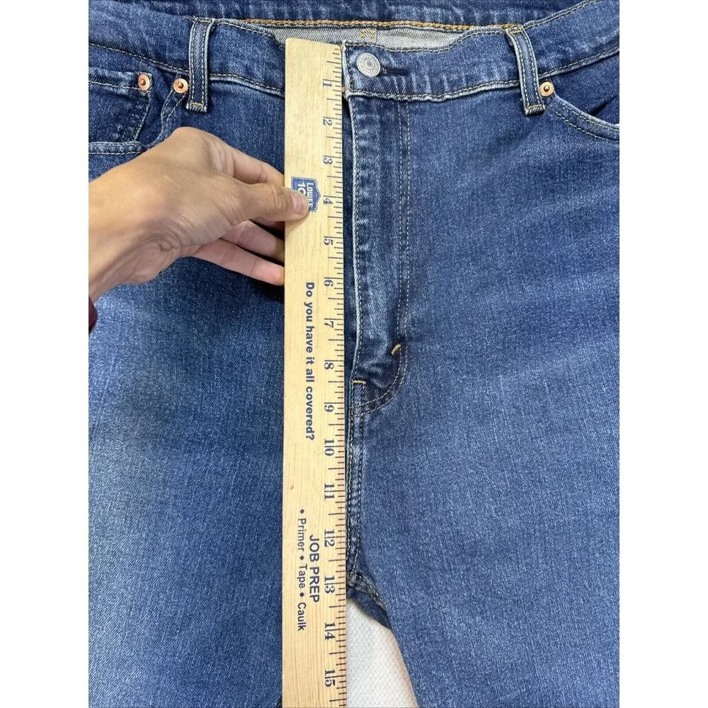 Levi's Mens 505 Regular Fit Jeans 42x32 Blue Straight Leg Dark Wash